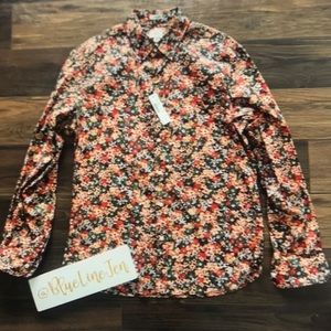 J. Crew slim untucked floral shirt NWT large short